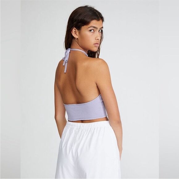 WEWOREWHAT NWT Knit Halter Top size XL in purple - Picture 3 of 5